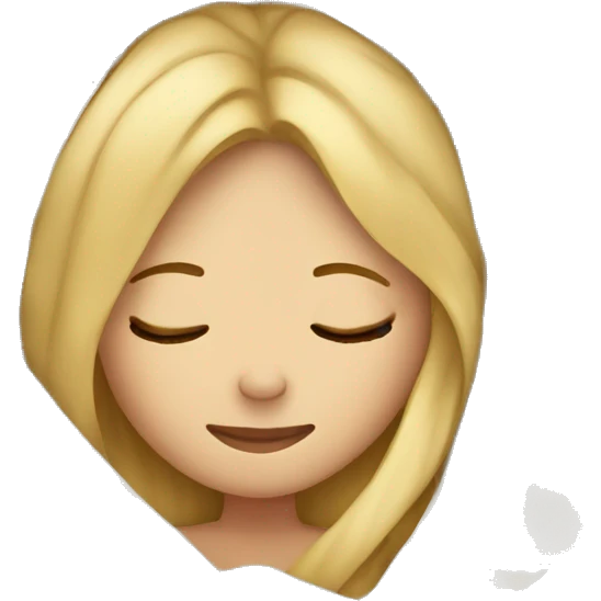 Blonde girl sleeping, wrapped in blanket emoji