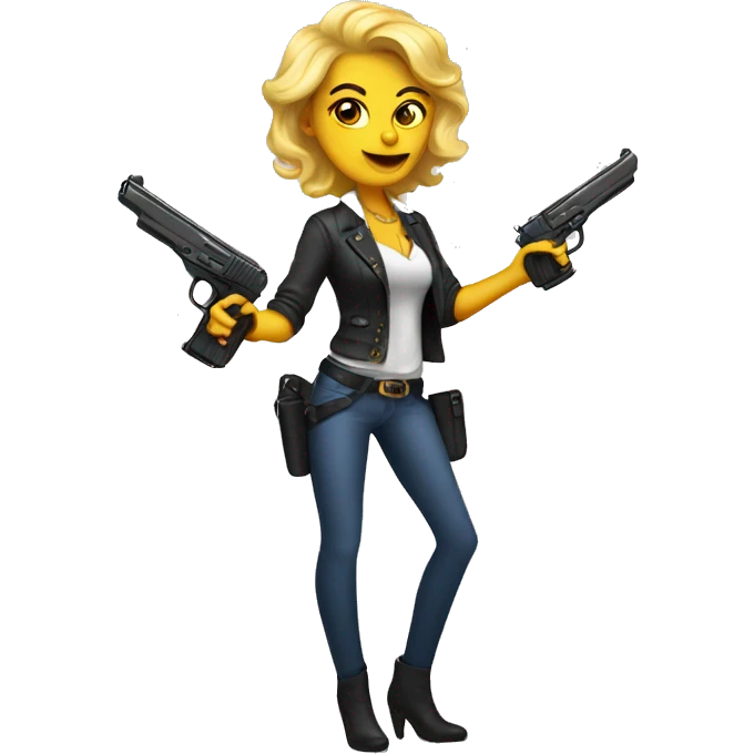 coquette woman with a pistol  emoji