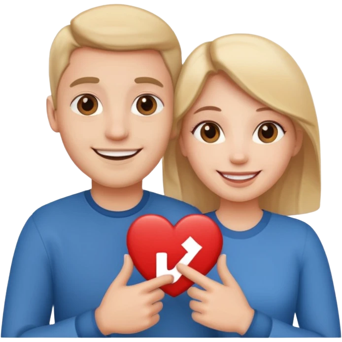 זוג אוהבים עם לייק emoji