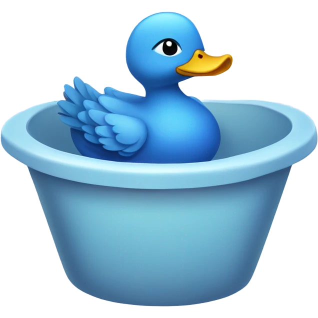 À cute blue duck bath emoji