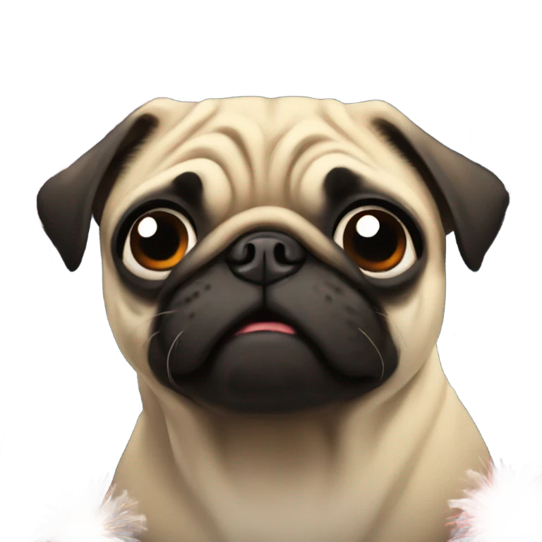 Pug with fireworks cool emoji
