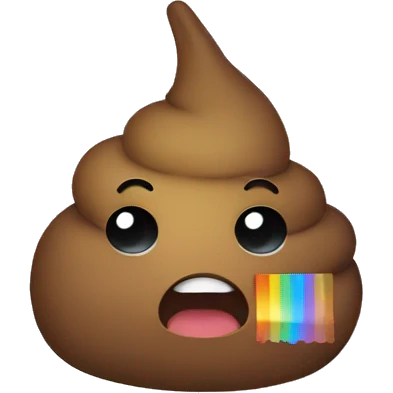 poop with rainb emoji