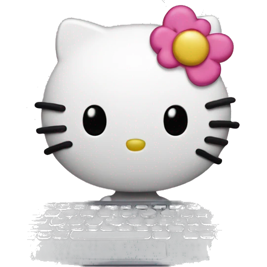 Hello kitty on a computer  emoji
