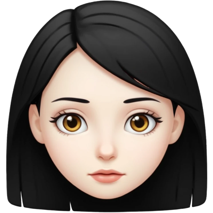dark portrait of black haired girl emoji