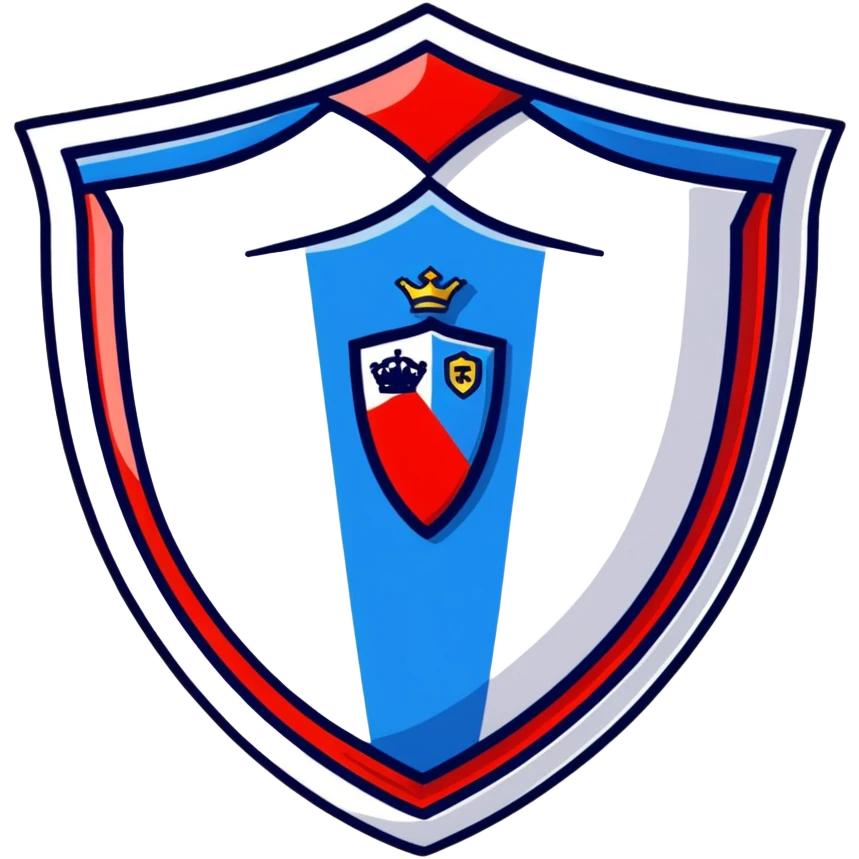 FC Barcelona logo, shield with blue and red stripes, football club emblem emoji