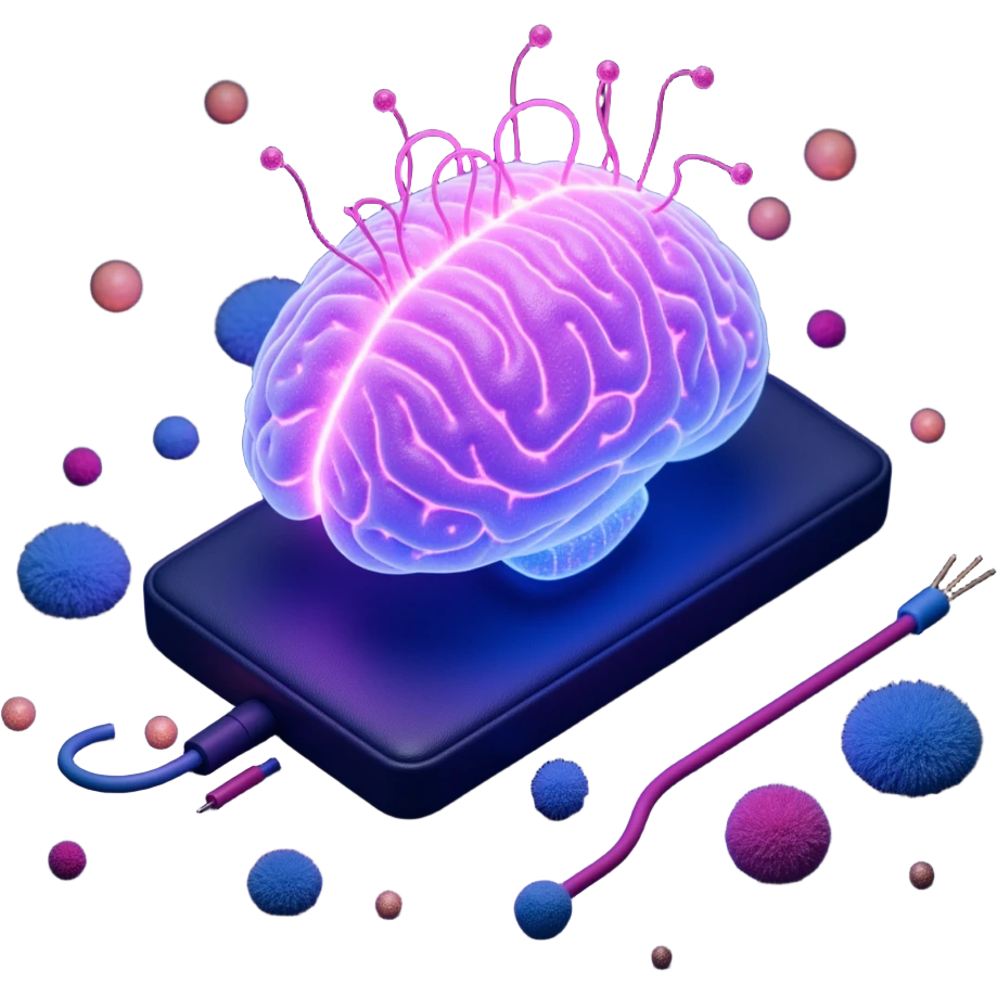 brain electric with wires emoji