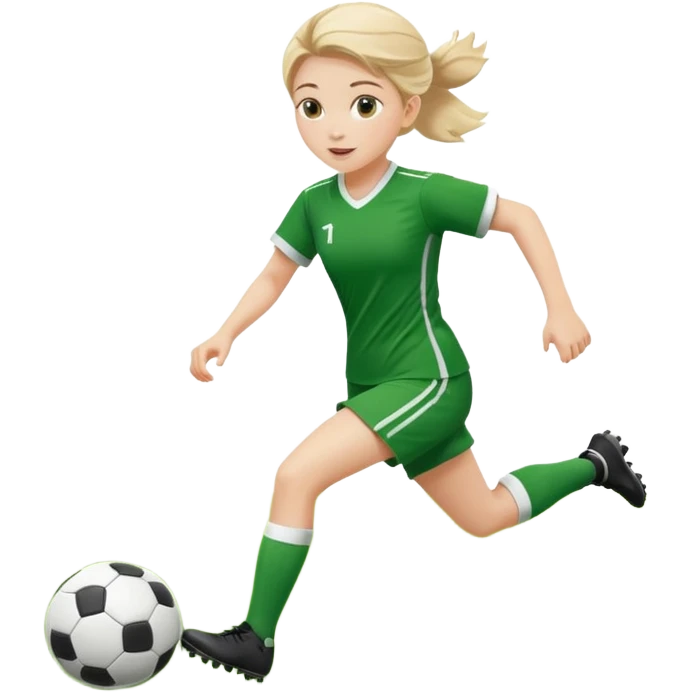 beautiful girl playing soccer emoji