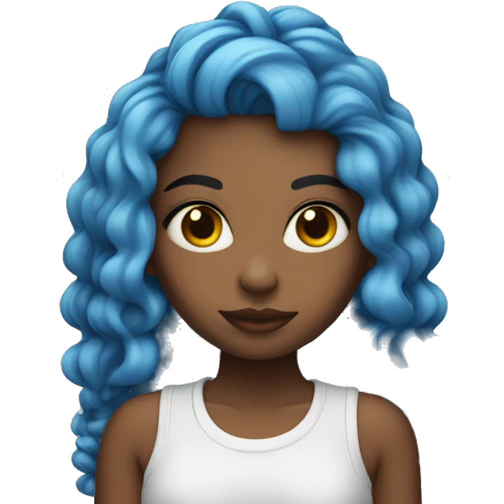 Ragazza capelli blu e piercing emoji