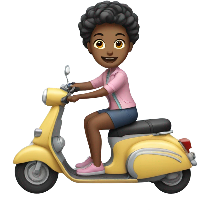 Betty riding a scooter emoji