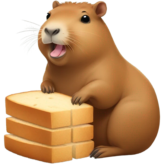 Happy Capybara with bread emoji