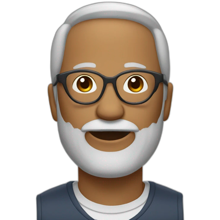 Persona de 60 años cara larga con lentes poco pelo emoji