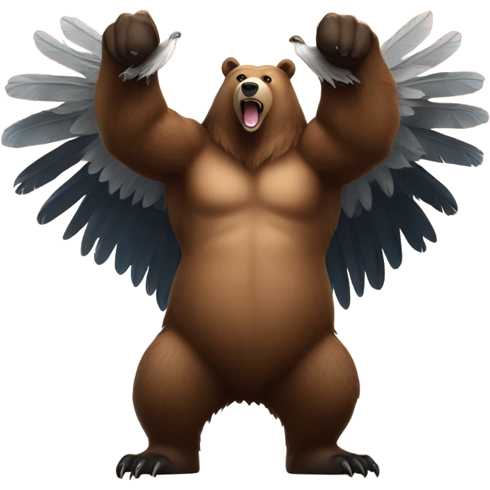 Canadian grizzly bear stepping on American eagle emoji