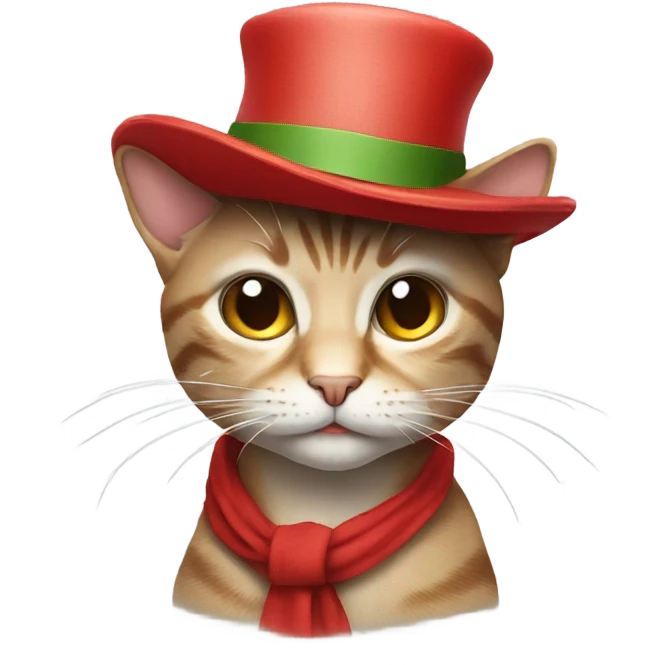 Cat with a red hat emoji