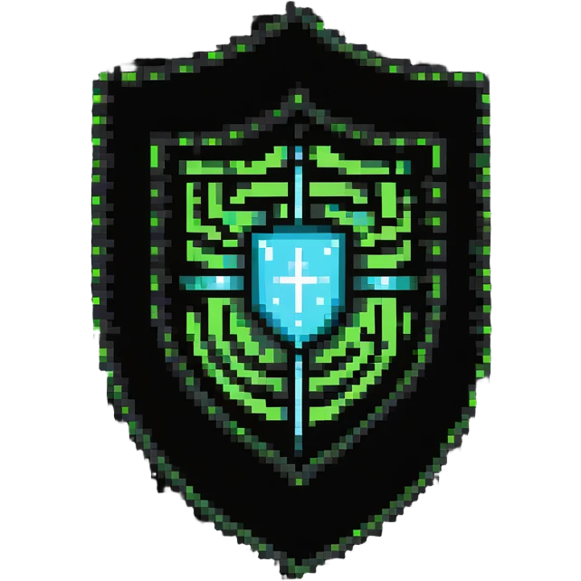 protective shield with binary code pattern and magical energy field emoji