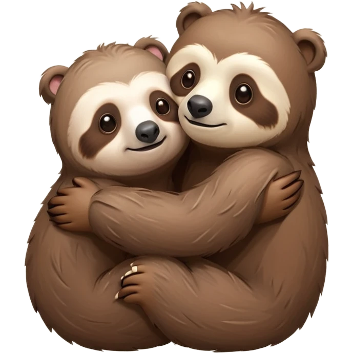 a sloth and a bear hugging emoji