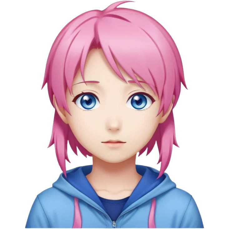Ai Hoshino anime character with pink hair and blue eyes from Oshi no Ko emoji