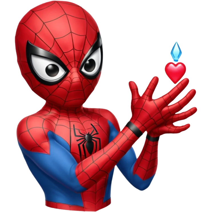 Spiderman qui met une bague a hello kity emoji