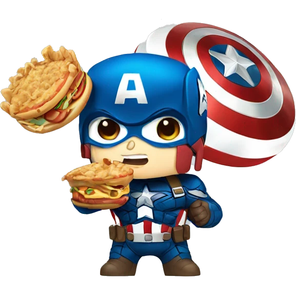 captain america eating food emoji
