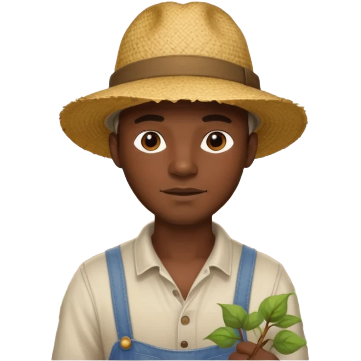 un noir qui travail -dans un champ de coton emoji