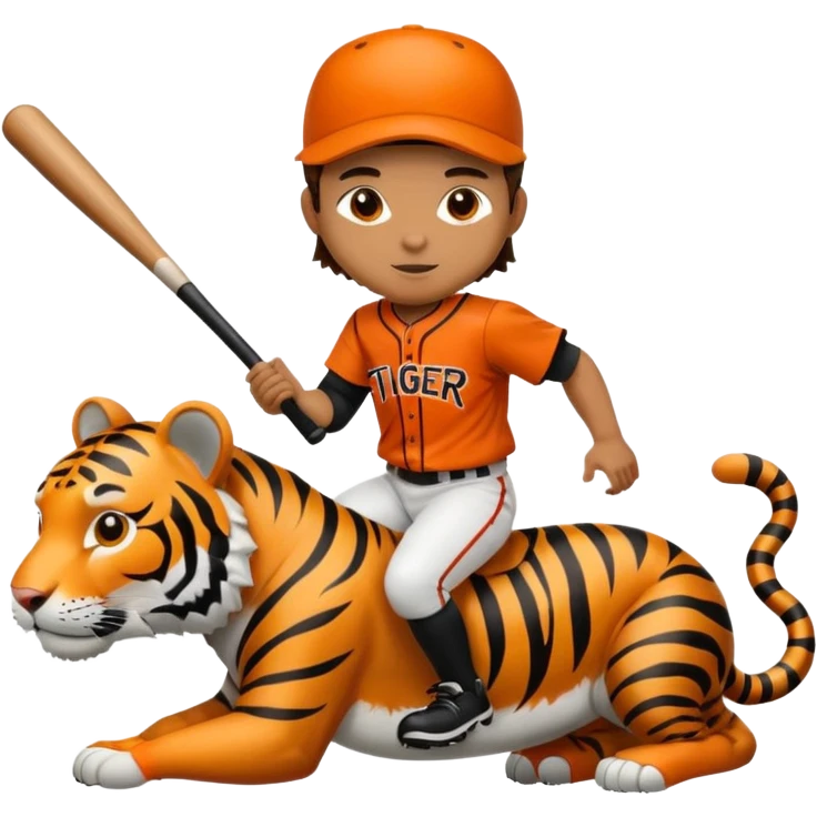 Baseball player riding tiger emoji