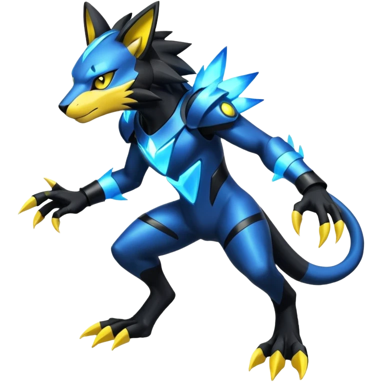 Modern Cyber Luxray-Zeraora-Fakémon-creature, full body emoji