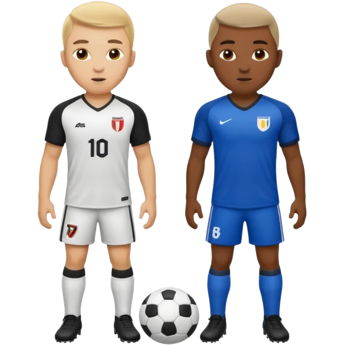 two opposing soccer players emoji