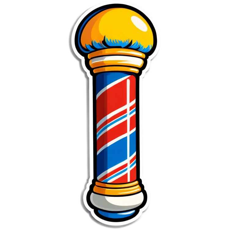 Cartoon barber pole & arms & feet emoji
