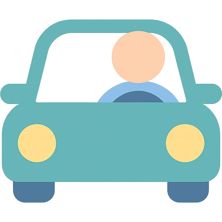 person driving a car emoji