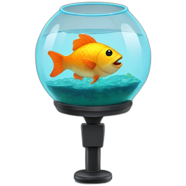 fishbowl with a microphone inside emoji