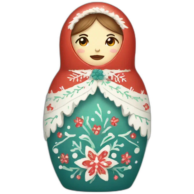 russian doll in winter emoji