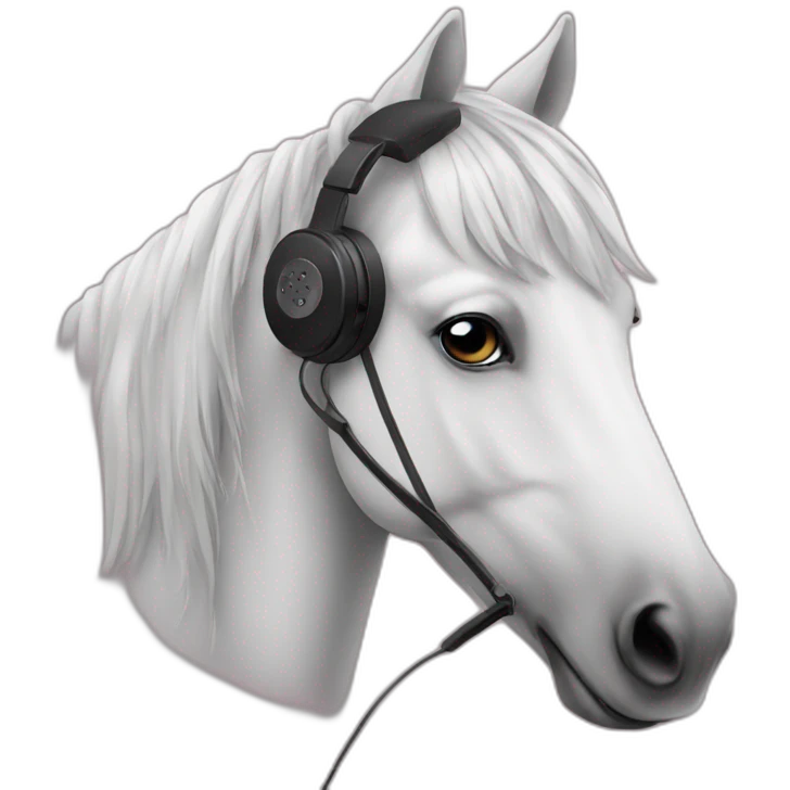 Horse with headphones emoji