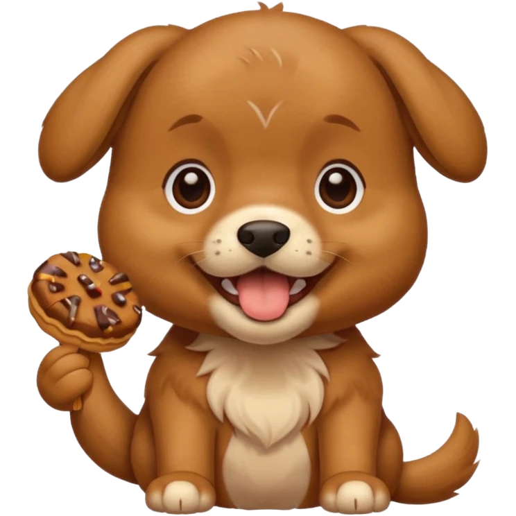 Puppy eating a treat emoji
