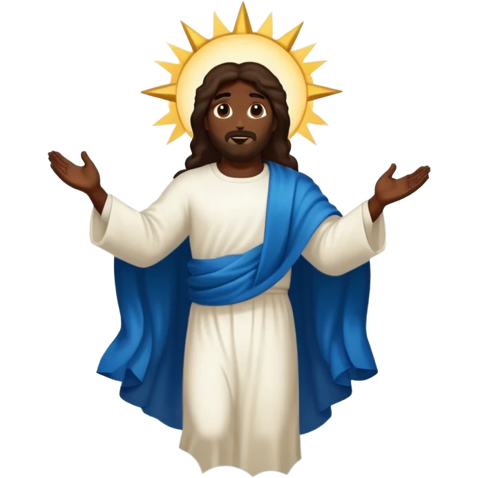 Dark skin christ ascending is heaven emoji