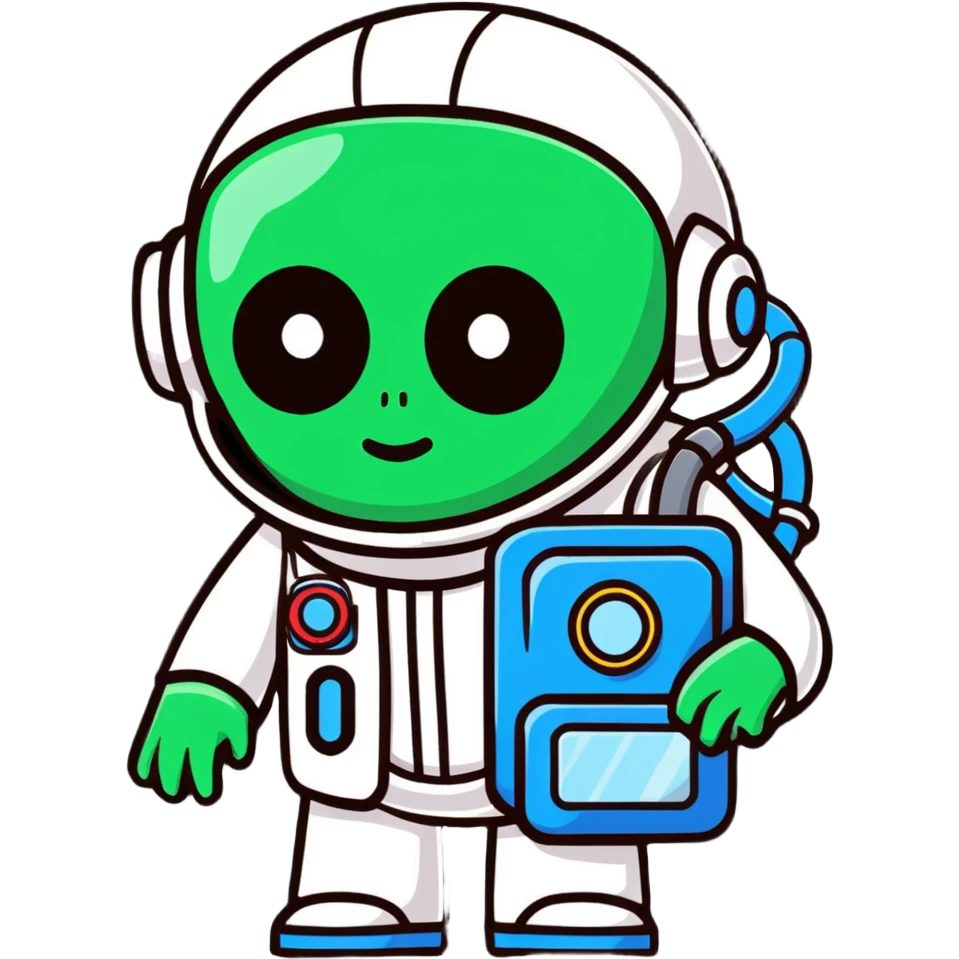 alien doctor with robot parts and mask emoji