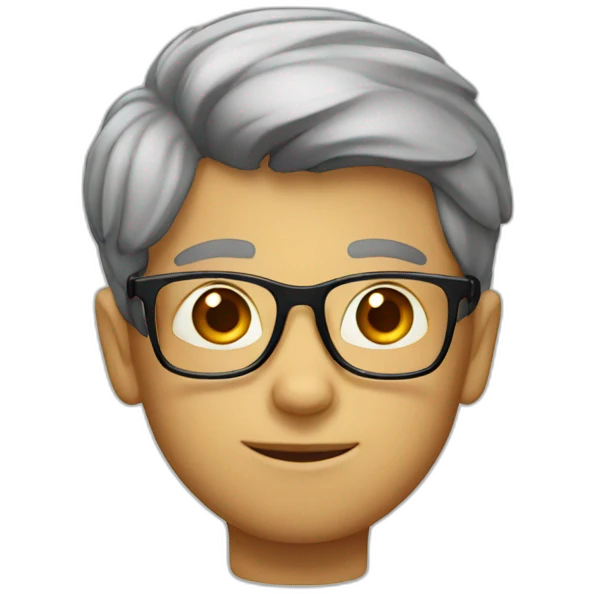 slim smart boy with glasses emoji