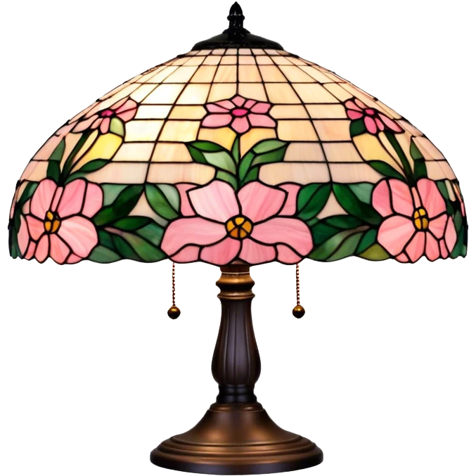 Tiffany lamp with pink emoji