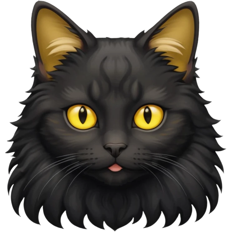 maincoon black cat with yellow eyes emoji