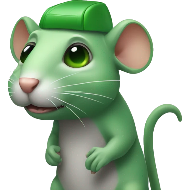 green funny rat emoji