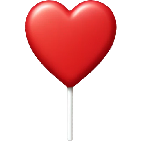Red love heart shaped lollipop  emoji