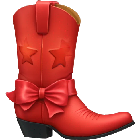 red bow cowboy boot emoji