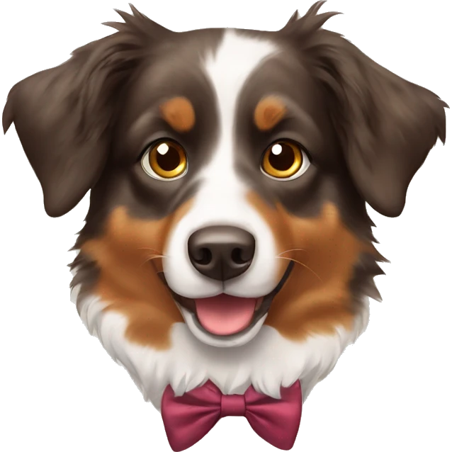 Brown Australian shepherd with a bow tie  emoji