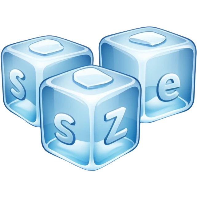 Ice cubes with text snipe emoji