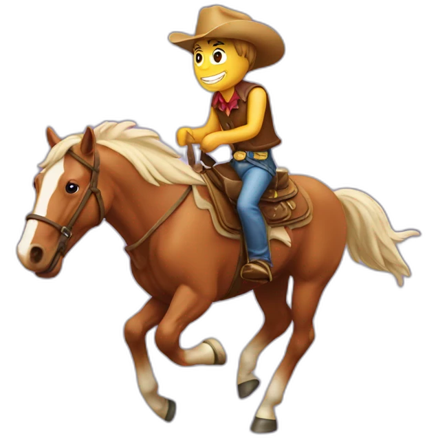 Running Horse with cowboy hat emoji