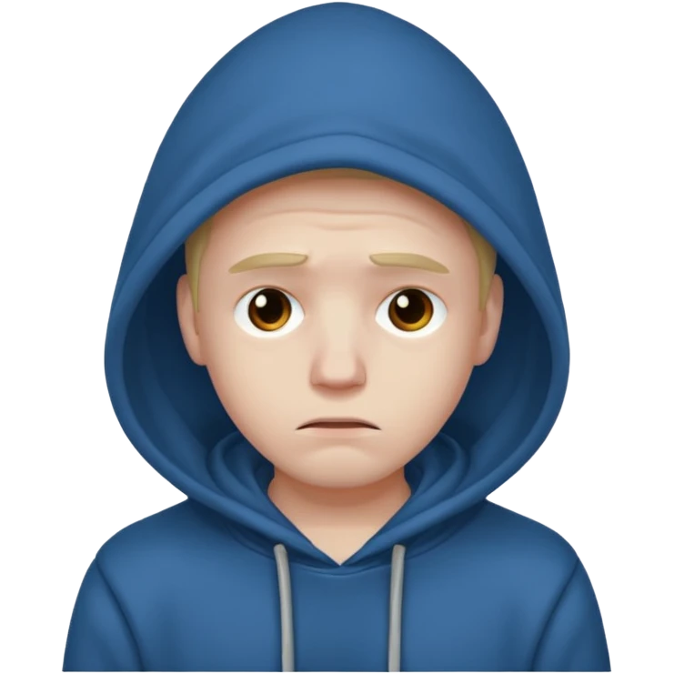 Sad guy in a hoddie emoji
