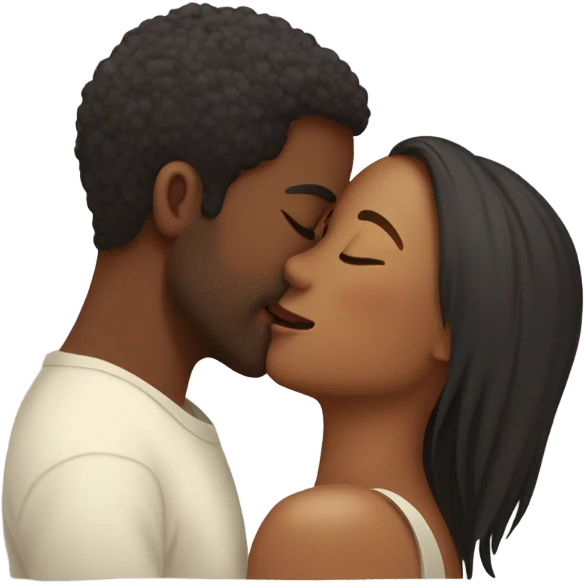 Romance between woman & man kissing  emoji