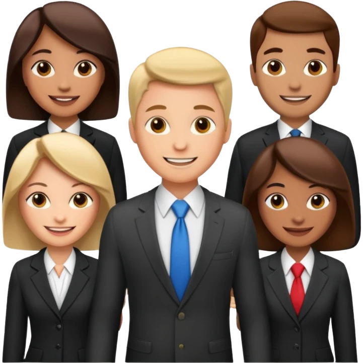 diverse team of B2B sales reps, business attire, group pose emoji emoji