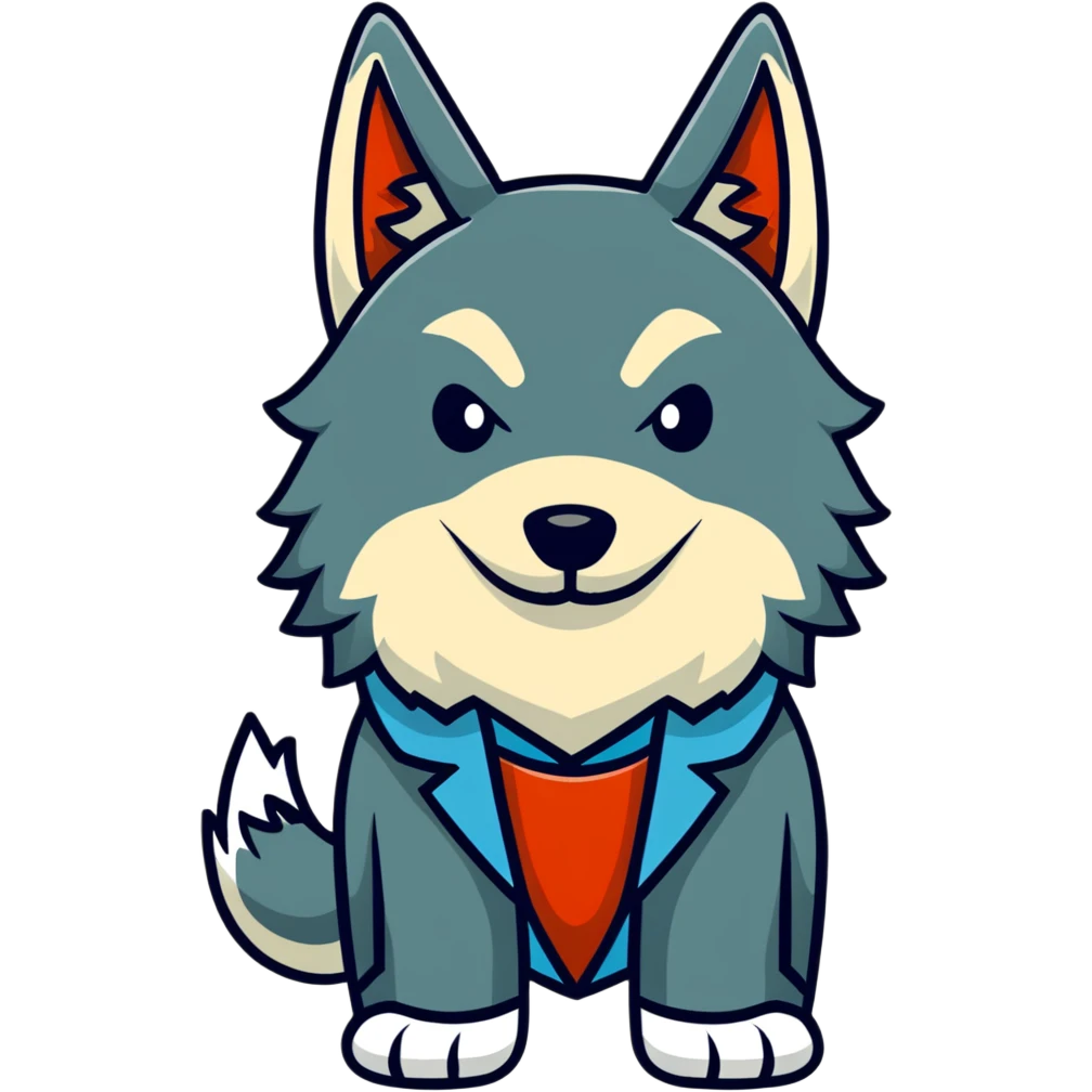 wolf with the face of Vladimir Zhirinovsky emoji