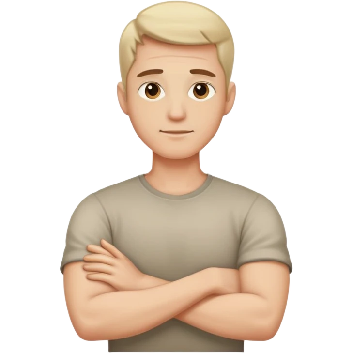 A man with his arms crossed around is neck emoji