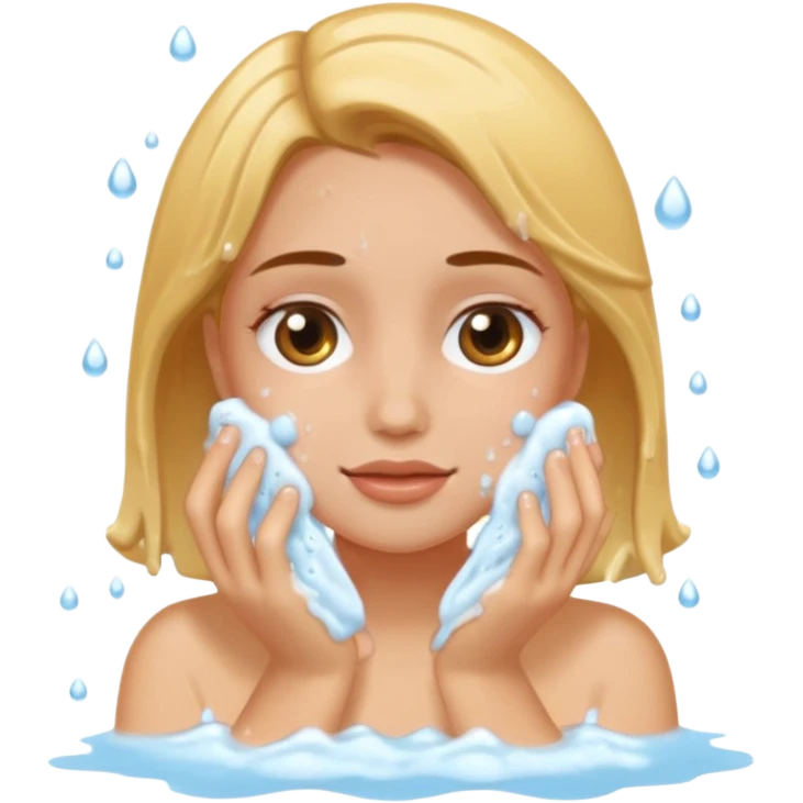 A women washing her face emoji