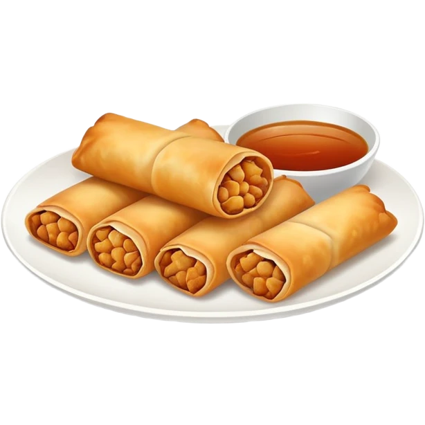 Plate of egg rolls  emoji